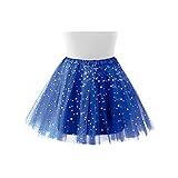PLUS HOME Disfraz falda tutú con estrellitas brillante, talla adulto-pequeño.