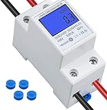 Stromzähler Hutschiene, Gbformat 1 Phase Wechselstromzähler, 2P-DIN-Schienen-Stromzähler, 80A 220V DIN LCD Digitaler Stromzähler, LCD Digitale Stromzähler Wechselstromzähler