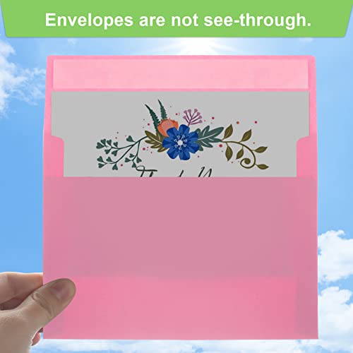 Image of 50 Packs 5x7 Envelopes, A7 5x7 Envelopes for Invitations, Printable Invitation Envelopes Self Seal for Weddings, Invitations, Photos, Greeting Cards, Mailing (Pink)