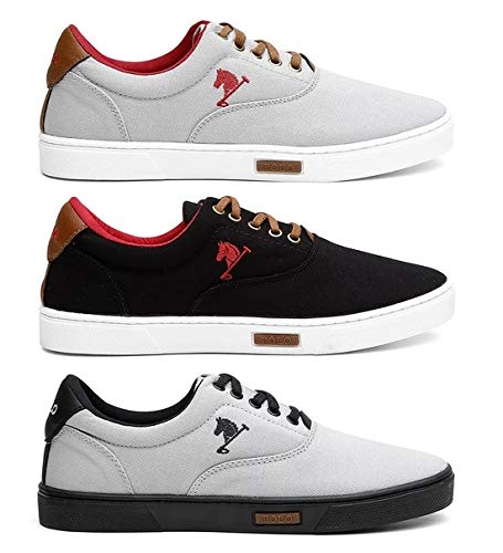 Kit 3 Pares Tênis Sapatênis Polo joy Casual Masculino LLz (42, branco/preto preto/verm branco/preto)