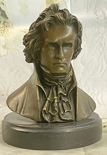 Beethoven Genuine Bronze Cast Stone Attila`s Original Artwork Bust Sculpture