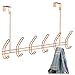 iDesign Classico Metal Over the Door Organizer, 6-Hook Rack for Coats, Hats, Robes, Towels, Bedroom, Closet, and Bathroom, Copper