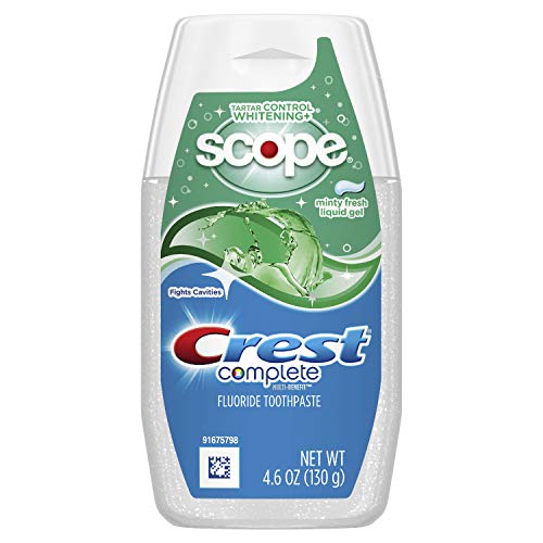 Crest Pasta de dente líquida completa de gel de clareamento multiuso com sabor fresco, 130 g, sabor plus scope (thomaswi)
