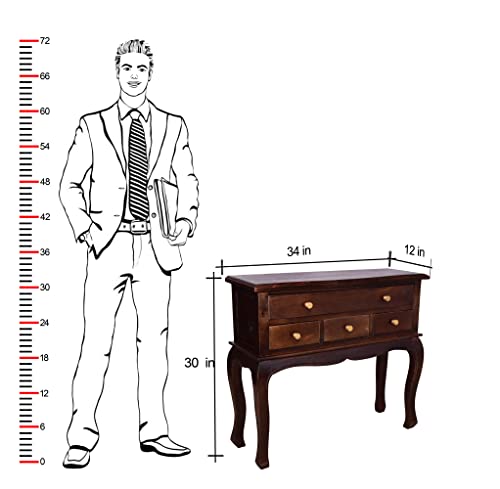 Image of WOODY Furniture Wooden Console Table with Drawers Storage Table for Living Room Hall | Entryway Table with Drawers Solid Sheesham Wood