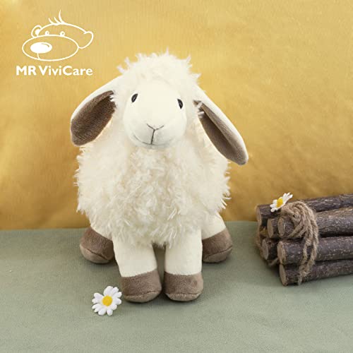 Mr Vivicare 8.5" Cuddly White/Cream Sheep Stuffed Animals For Boys And Girls,Soft And Adorable Stuffed Lamb Plush Toys For Newborn Babies And Kids,Great Gifts On Birthday,Christmas,Easter #TOP6