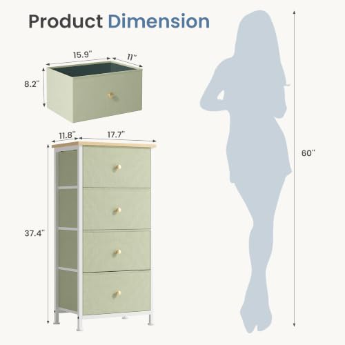 DUMOS Nightstand, Bedside Table with 4 Fabric Drawers by DUMOS - Used condition - Image 7