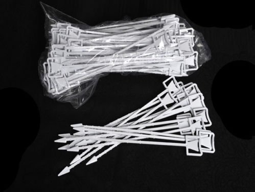 directfloristsupplies 10 WHITE FLORIST CARDETTES CARD HOLDERS FORKS.