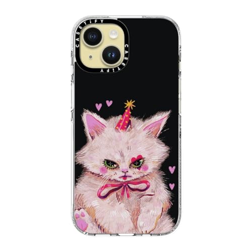 Coque transparente iPhone 15 CASETiFY Clown Kitty compatible MagSafe anti-jaunissement