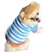 Mikey Store Pet Dog Clothes Soft Thickening Warm Stripe Polar Fleece Winter Clothes (Blue, XS)