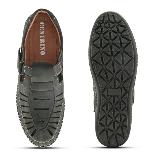 Image of Centrino Men's Fisherman Sandals | Sporty & Casual Summer Footwear | Adjustable Fit with soft cushion Padding | Closed-Toe Comfort & Durability (9284)