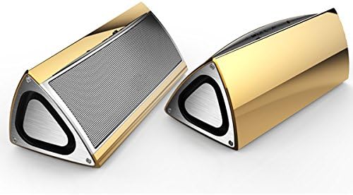 MDN 3D 10W High-Definition Bluetooth Speaker (Two Large 50MM 5W Drivers), 10 hour Play-time with Built-in Speakerphone For iPhone 5S, 5, iPad Air, Mini, Samsung Galaxy S5, S4, HTC, Tablets, PC - Gold