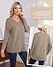 Sweetyweee 3 Pack Women's Oversize Nursing Shirts for Breastfeeding with Hidden Zippers Loose Fit Long Sleeve Maternity Tops(Light Coffee, Apricot, Black,Medium)