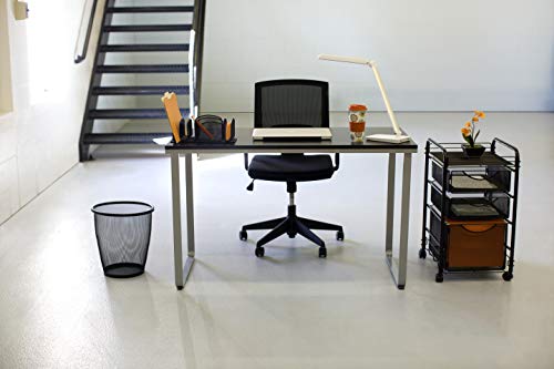 Safco Products Onyx Mesh 1 File Drawer and 2 Small Drawers Rolling File Cart 5213BL, Black Powder Coat Finish, Durable Steel Mesh Construction, Swivel Wheels For Mobility - Thumbnail 2