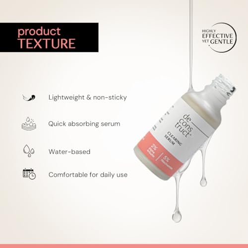 Image of Deconstruct 5% Niacinamide Serum + 2% Alpha Arbutin Clearing Serum| Clinically Tested| Reduces Dark Spots, Pigmentation, Acne Marks & Tanning |4-in-1 Multi-Benefit |Non-Irritating |30ml