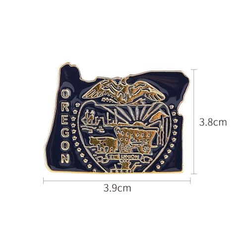 Image of State Shaped Map Lapel Metal Pin Enamel Brooch Keepsake Beautifully Designed for Backpack Hat