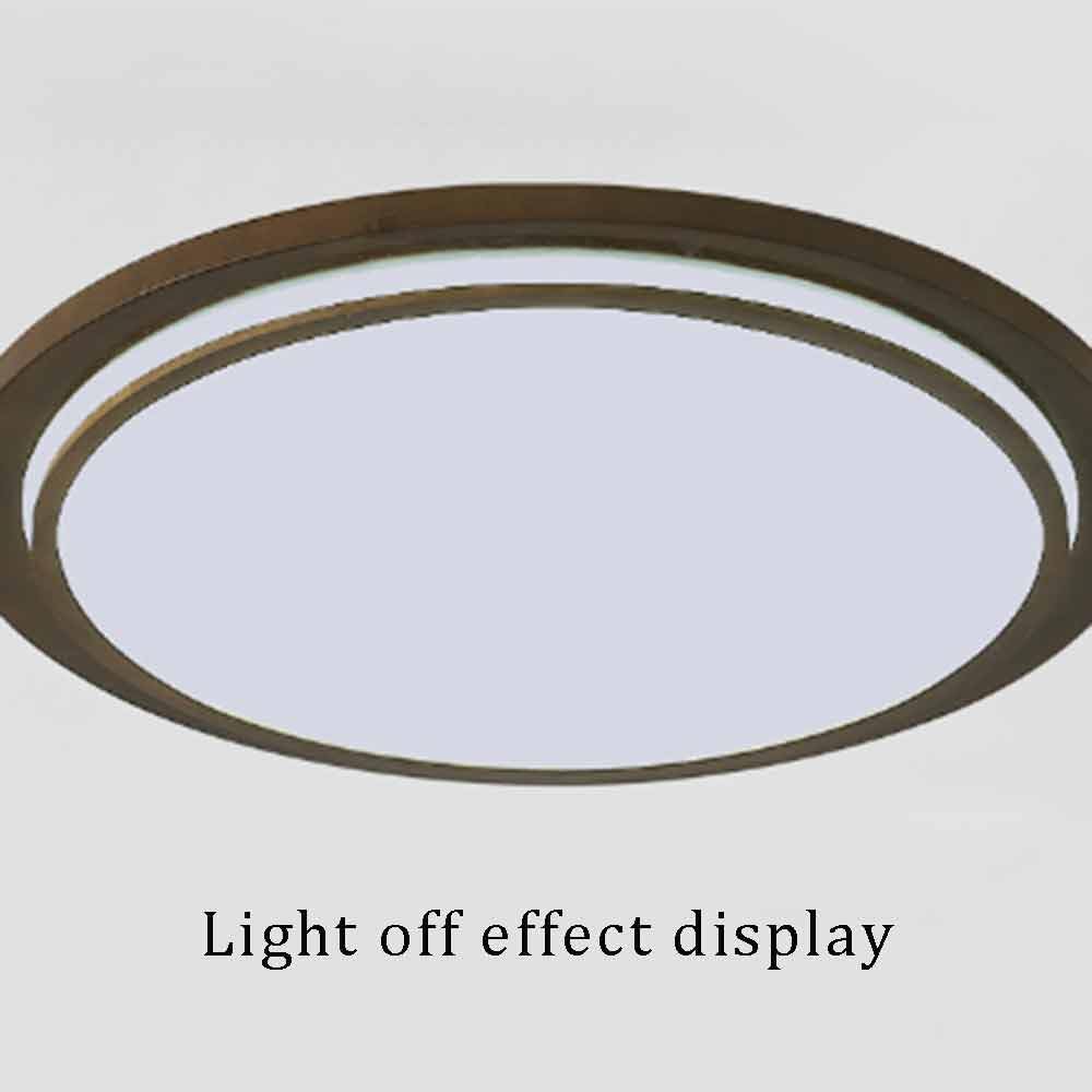Lampa sufitowa do sypialni, drewno LED, okrągłe, akrylowe boczne trzy kolory, ściemnianie, płaskie oświetlenie sufitowe, do sypialni, kuchni, salonu