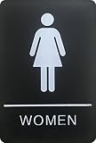 CORKO MANUFACTURING Women Braille Restroom Sign - Comes With Graphical Symbols and Double Sided 3M T