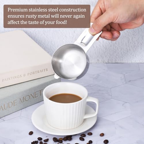 Vaso medidor 1/2 taza acero inoxidable 120 ml miniatura 6