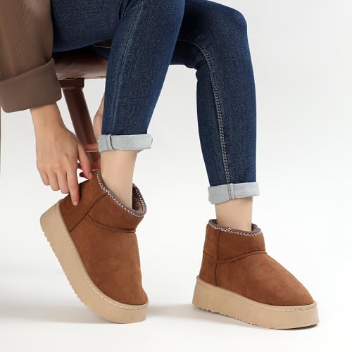Image of CASSIEY Comfortable Indoor /Outdoor Winter Snow Boot |Womens Slip on Shoes |Girls Winter Fur Shoes