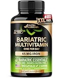 Bariatric Multivitamin - 45 mg Iron Supplements - Made in USA - for Women & Men - All-in-One, 21 Essential Vitamins - Gastric Sleeve Support - Free of Sugar, Gluten & Soy - 180 Capsules, Once Daily