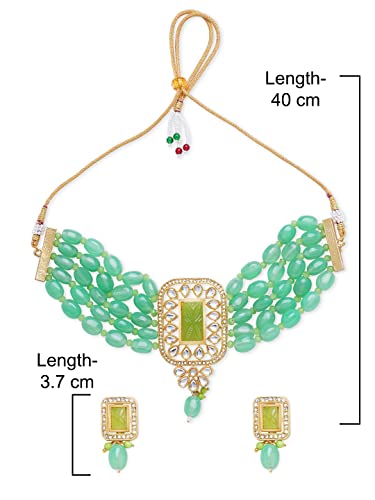 Kundan Choker Necklace & Earring Set For Women