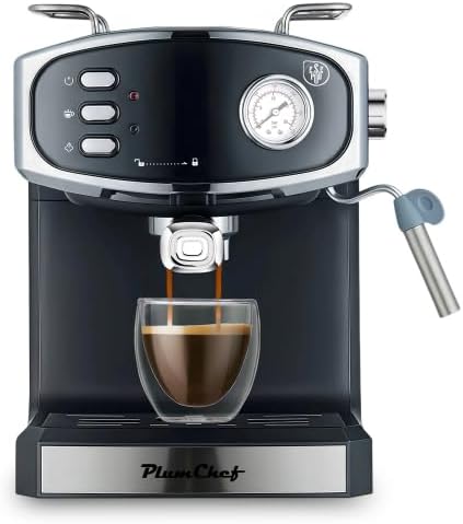 Design 20 Bar Espresso Machine with Milk Frother, Digital Temperature Display & 43oz Removable Tank, Compact Home Coffee Maker