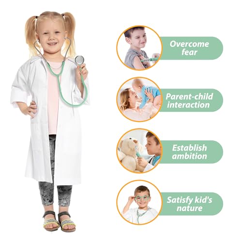 image for Phobby Kids Doctor Kit, 8 Pieces Kids Doctor Playset with Medical Stor