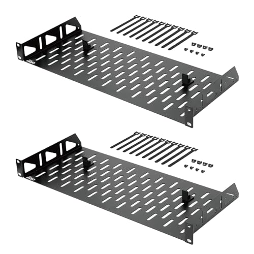 Étagère de montage en rack 1U Tecmojo avec arrêts de sécurité charge 25 kg