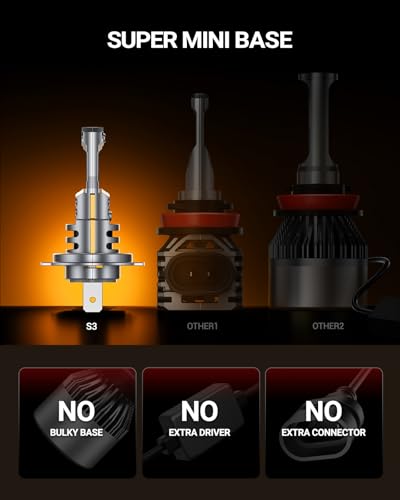 Image of SEALIGHT H7 Light Bulb, 1:1 Real Size, 900% 44,000LM Super Bright 6500K Cool White LED Bulbs, 3Mins Easy Plug-N-Play, IP68 Waterproof, Pack of 2