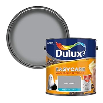 Dulux 403201 Easycare Washable & Tough Matt Emulsion Paint For Walls And Ceilings - Warm Pewter 2.5L