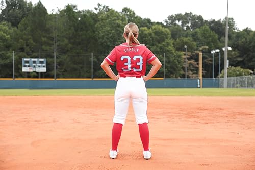 Mizuno Calça feminina com cinto com cinto P branco-vermelho