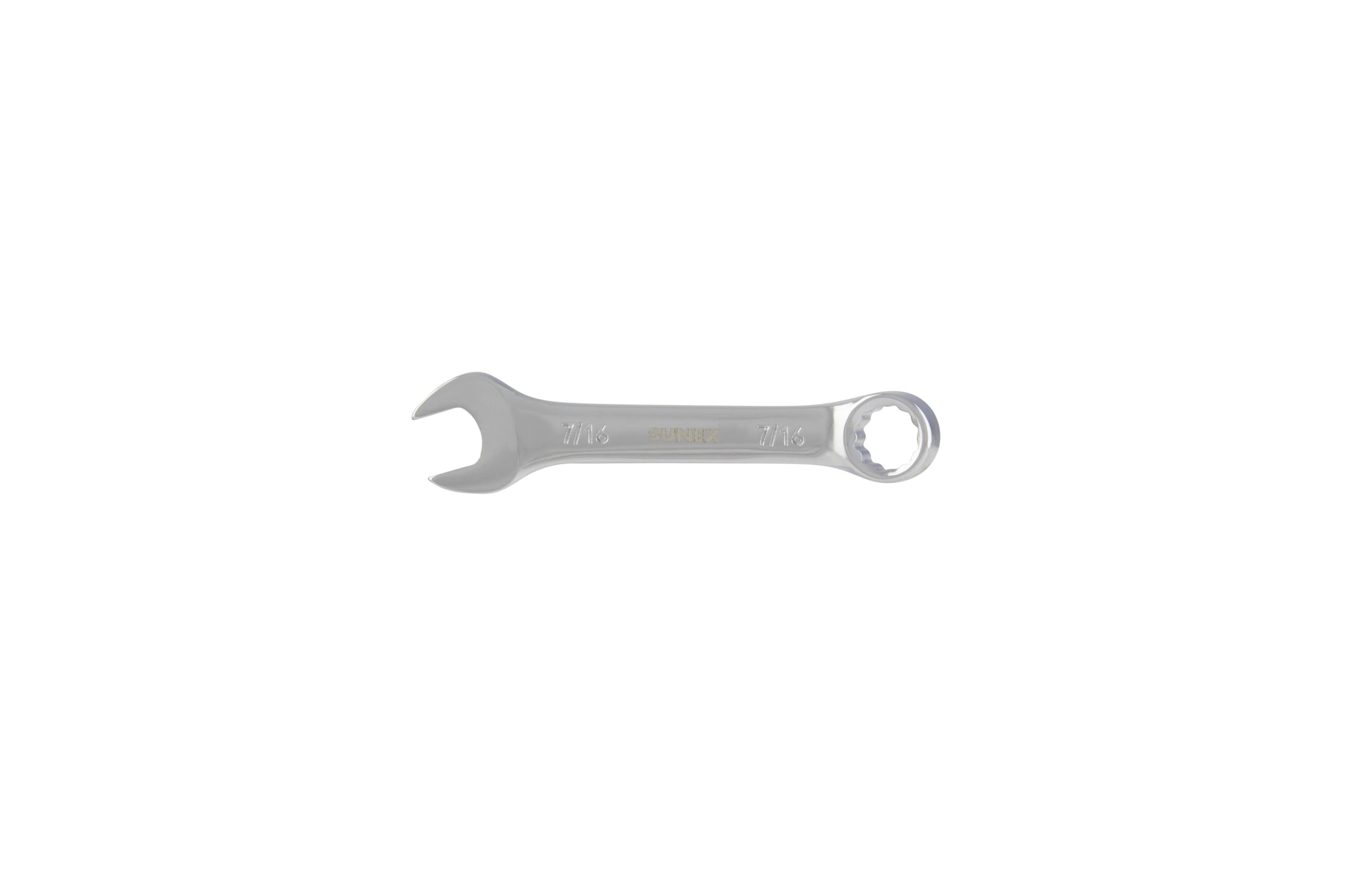 Sunex 993014 7/16" Fully Polished Stubby Combination Wrench
