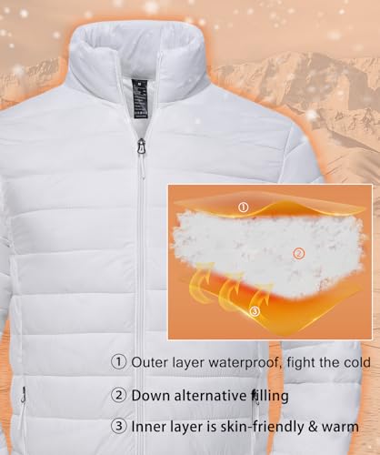 Image of SPOSULEI Men Puffer Jacket Packable Lightweight Winter Jackets Coats Outdoor Waterproof Insulated Jackets