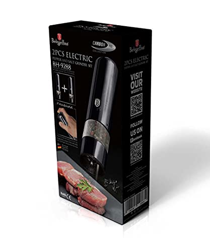 Berlinger Haus Carbon Electric Spice Mill, Ceramic Blades, Set of 2 Pepper Mill and Salt Mill, Grey Metallic - Image 3
