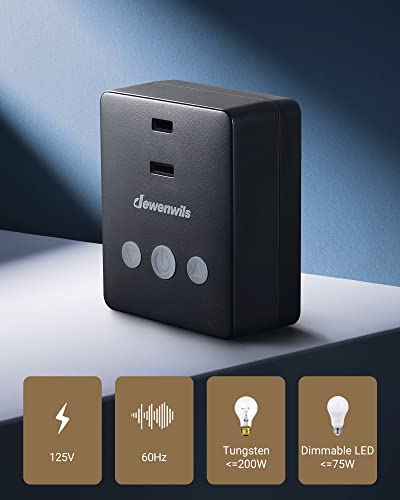 Dewenwils Dimmer Switches For Led Lights, Remote Light Dimmer For Indoor Use, 100Ft Range, Compatible With Dimmable Led/Tungsten Bulbs, Fcc Certified #TOP4