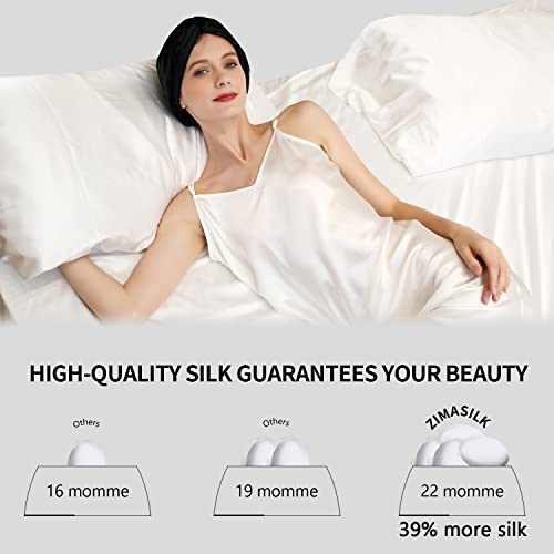 ZIMASILK 22 Momme 100% Mulberry Silk Sleep Cap for Women Hair Care(1Pc, Black) - Image 2