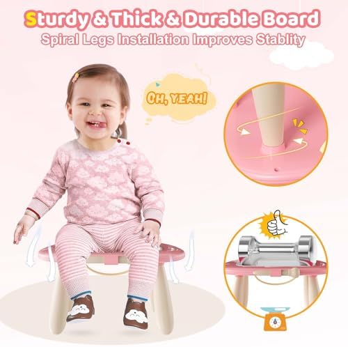 Kikidex Girl Toys Age 1-3 Magnetic Drawing Board, Gifts for 1 2 3 Year Old Toddlers Birthday, Doodle Board for Preschool Learning and Educational Erasable Sketching Pad(Soft Pink) - View 8