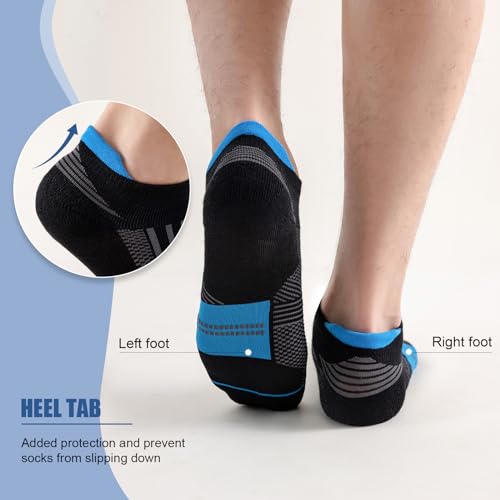 Miniatura 5 de Niofind Calcetines Tobilleros De Algodon Para Hombre Mujer, Calcetines Cortos Transpirables, Para Deporte, Running, Ciclismo, 6 Pares 43-46