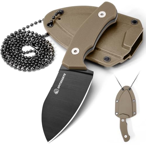 SPITZKANTE P-DA Neck Knife – EDC Fixed Blade Camping Knife w