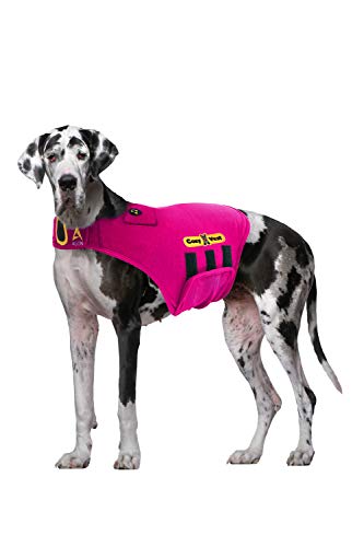 Image of CozyVest 3-in-1 Anxiety Vest Music & Aromatherapy Dog Coat Relaxing Sound & Essential Oil Scent Canine Stress Relief Fireworks Thunder Separation Shirt Jacket Thunderstorm(Pink, XXL [110 Lbs & UP])