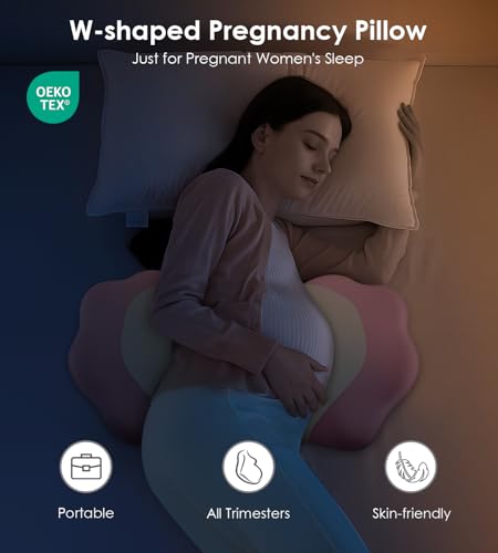 Image of Memory Foam Maternity Pillow for Sleeping, Pregnancy Pillows Support for Back Belly HIPS, Adjustable Travel Wedge Pillow for Pregnant Women, Side Spleeping Pregnant Pillows with Pillowcase