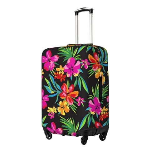 Hawaiian Flower Print Suitcase Cover Luggage Protector Washable Elastic Fashionable Travel Gear Cover2