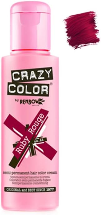 Hair Dye - Vegan and Cruelty-Free Semi Permanent Hair Color - Temporary Dye for All Hair Types, #66, Ruby Rouge 100 ml