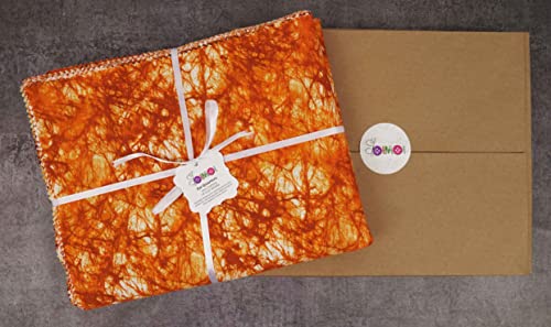 Tissu Quilting Coton Soimoi orange batik patchwork coupons 100% - 7