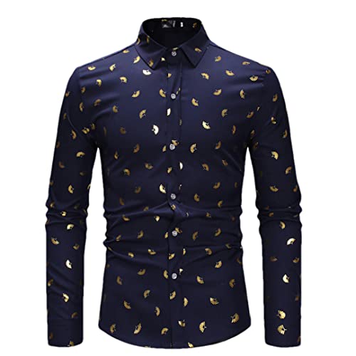 Chemise imprimé rose homme ajustée Niiyyjj style floral confort taille L