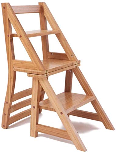 Taburete de escalada plegable y silla de escaleras de madera para hogar 2
