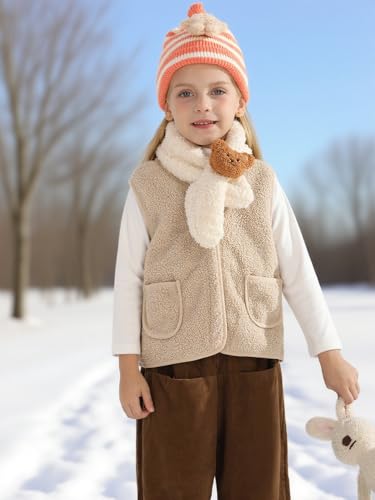 Patgoal Toddler Boy Girls Fleece Vest Full Zipper Sherpa Sleeveless Jacket Kids Fall Winter Warm Waistcoat Outerwear4