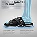 Reflective DracoSlides - Slides for Men and Women, Wrapped in Reflective 3M with Adjustable Straps for Wide/Narrow Feet, Sandals with Arch Support & Slip Resistant, Men & Women Footwear, Black, 11-12