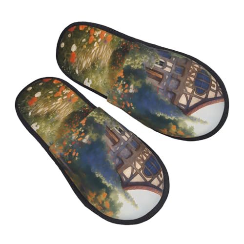 Slippers Giardino Di Campagna Antiscivo Scarpe Di Cotone Moda Pantofole Per Esterno Casa Invernale L