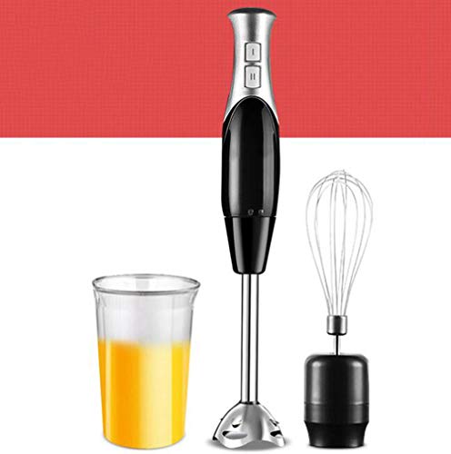 Stabmixer, Multifunktionsmixer Mit 2 Geschwindigkeiten, Inkl 2-teiligem Zubehör-Set, Edelstahl-mixfuß, 180W, Schwarz